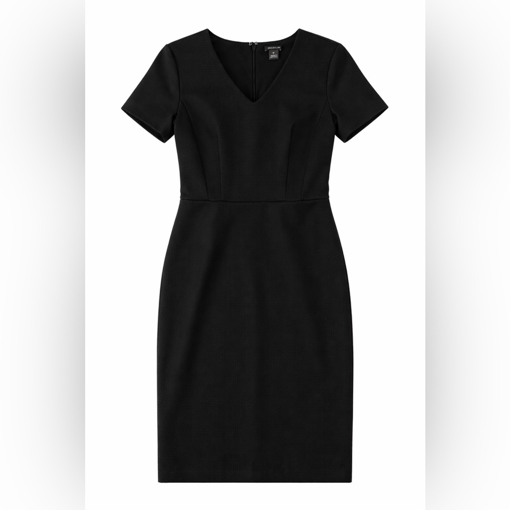 Ann Taylor Classic Black Micro Houndstooth Dress Size 0
